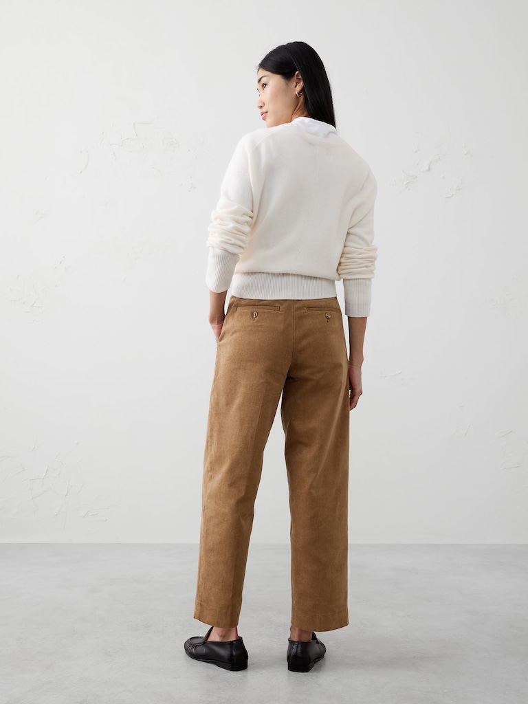 Straight Mid-Rise Corduroy Pant