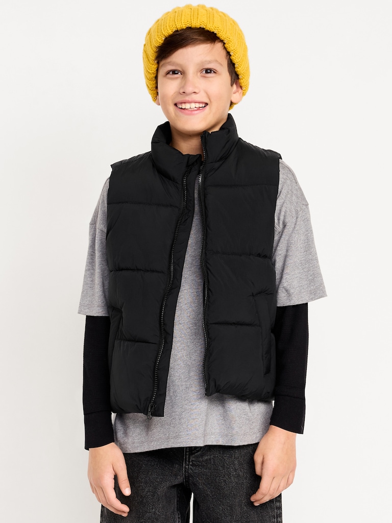Water-Resistant Quilted Puffer Vest for Boys