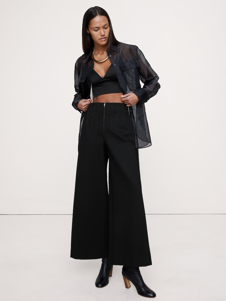 Wide-Leg Crop Everywhere Ponte Pant
