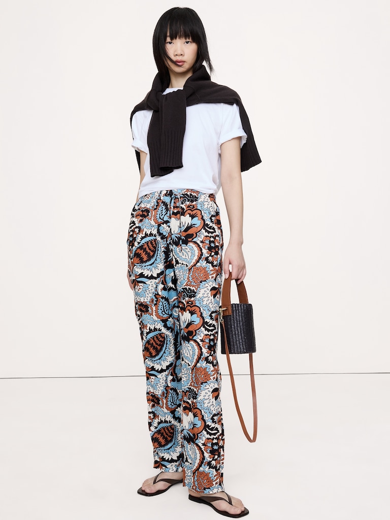 The Getaway Straight-Leg Pull-On Pant in Linen