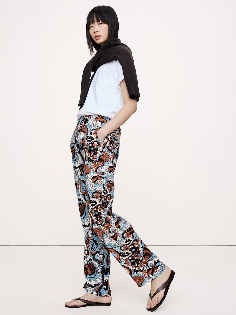 The Getaway Straight-Leg Pull-On Pant in Linen