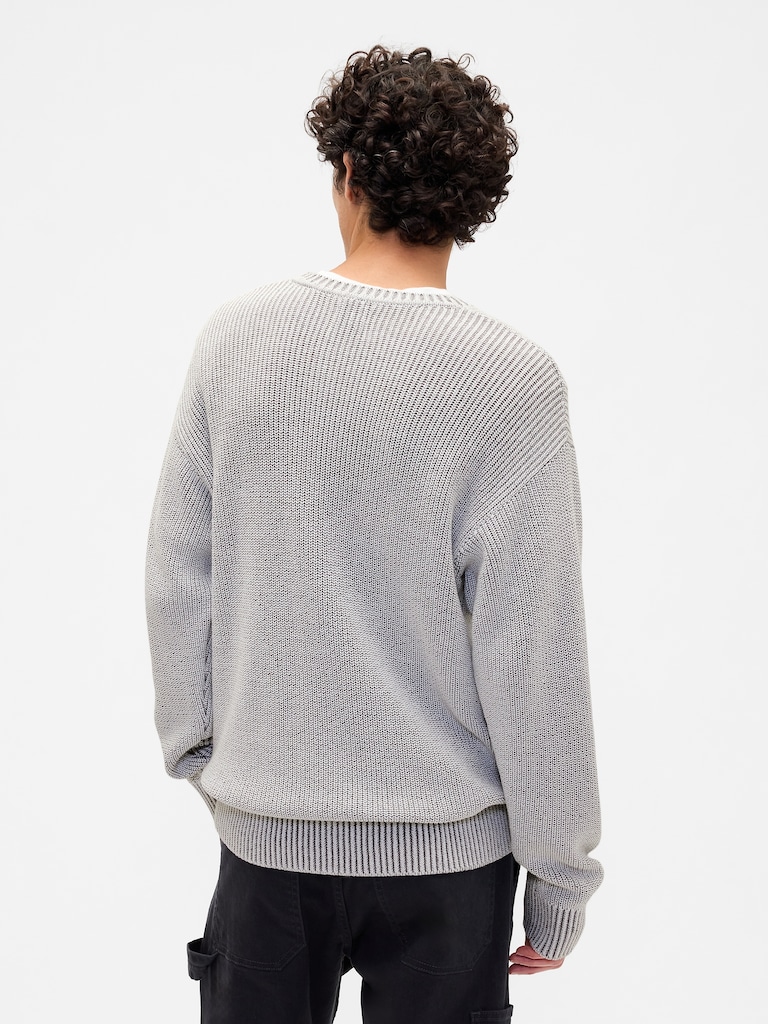 Relaxed Plaited Crewneck Sweater