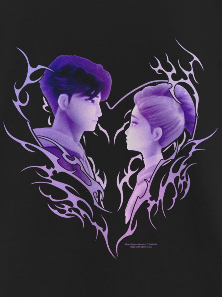 K-Pop Demon Hunters Braille Heart Strings Graphic T-Shirt for Girls