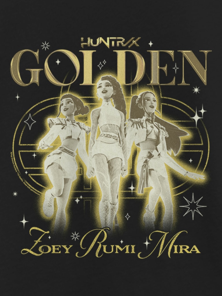 K-Pop Demon Hunters Huntrix Golden Trio Graphic T-Shirt for Girls