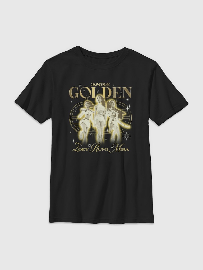 K-Pop Demon Hunters Huntrix Golden Trio Graphic T-Shirt for Kids