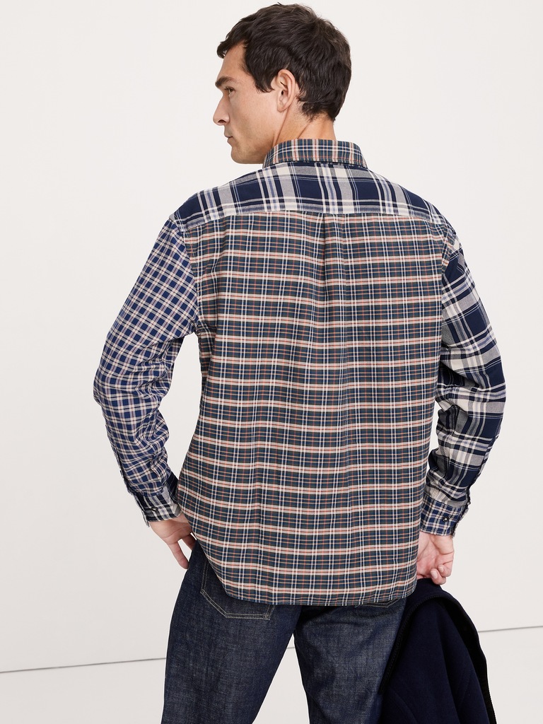 Relaxed-Fit Patchwork Oxford Shirt