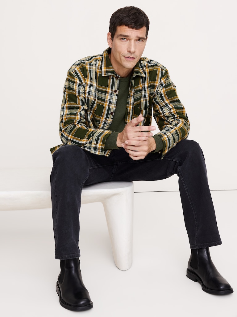 Relaxed-Fit Textured Flannel Overshirt