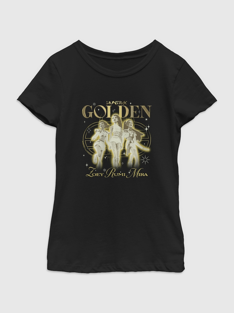 K-Pop Demon Hunters Huntrix Golden Trio Graphic T-Shirt for Girls