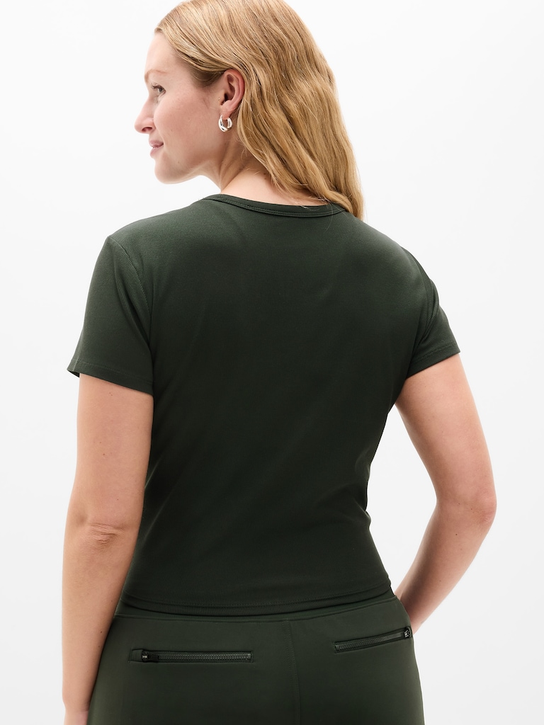 Signature Rib Crop Tee