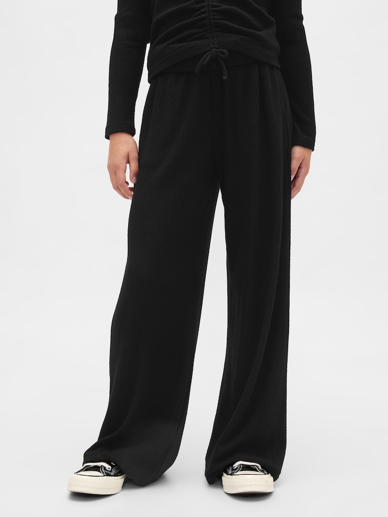 Kids Softspun Rib Wide-Leg Pants