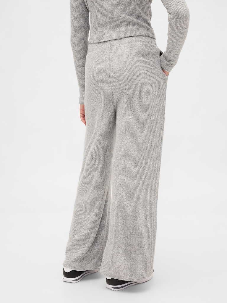 Kids Softspun Rib Wide-Leg Pants