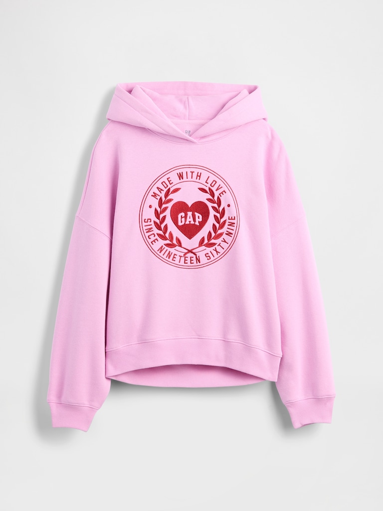 Kids VintageSoft Oversized Heart Logo Hoodie