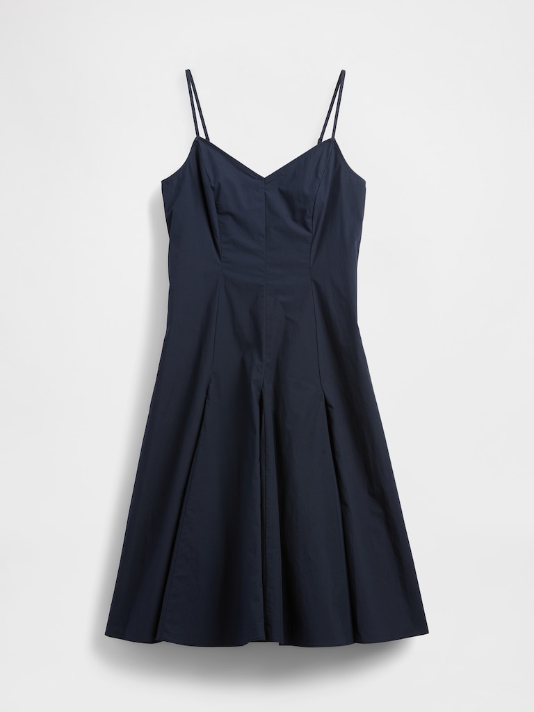 Seamed V-Neck Midi Dress