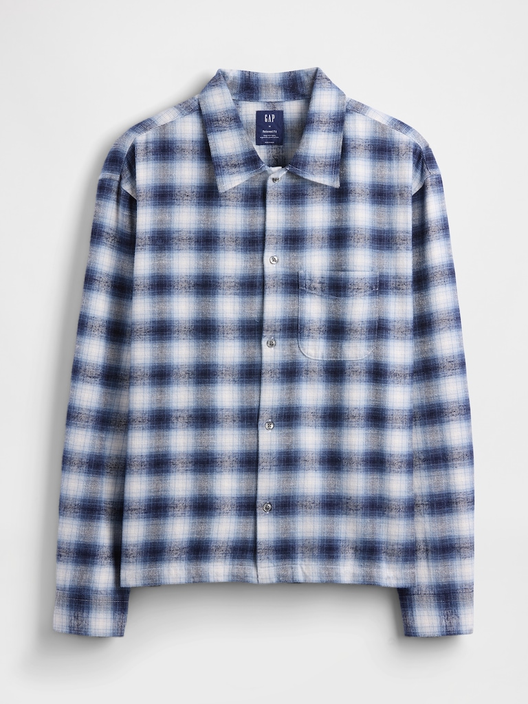 Organic Cotton Relaxed Flannel Shirt