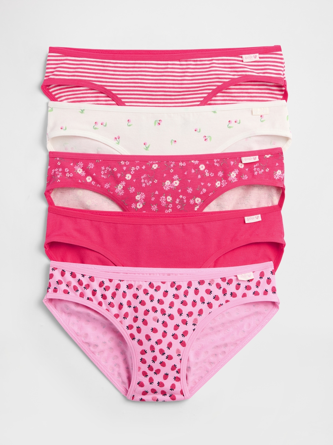 Kids Organic Stretch Cotton Bikini Briefs (5-Pack)