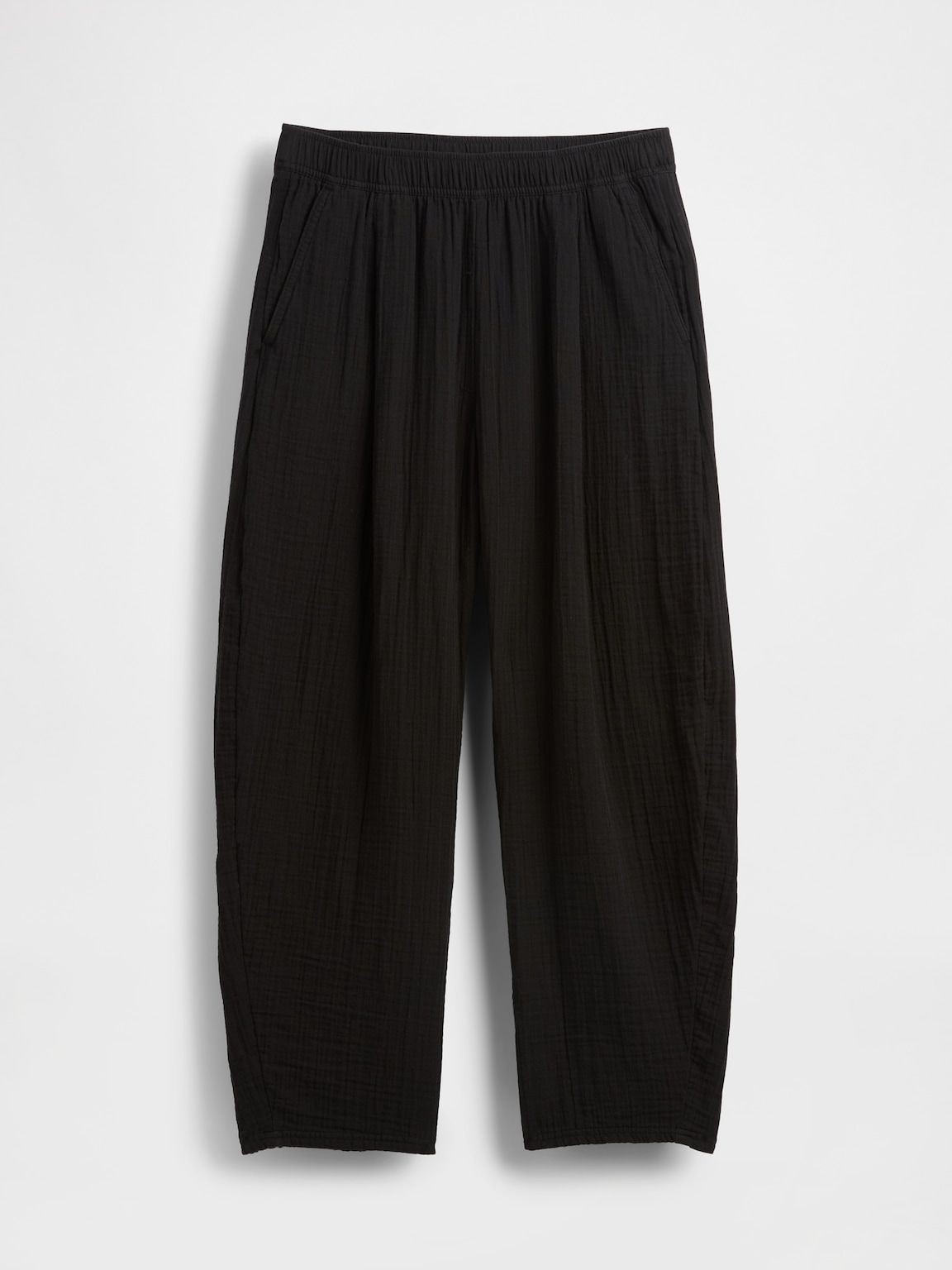 Cotton Gauze Easy Barrel Pants