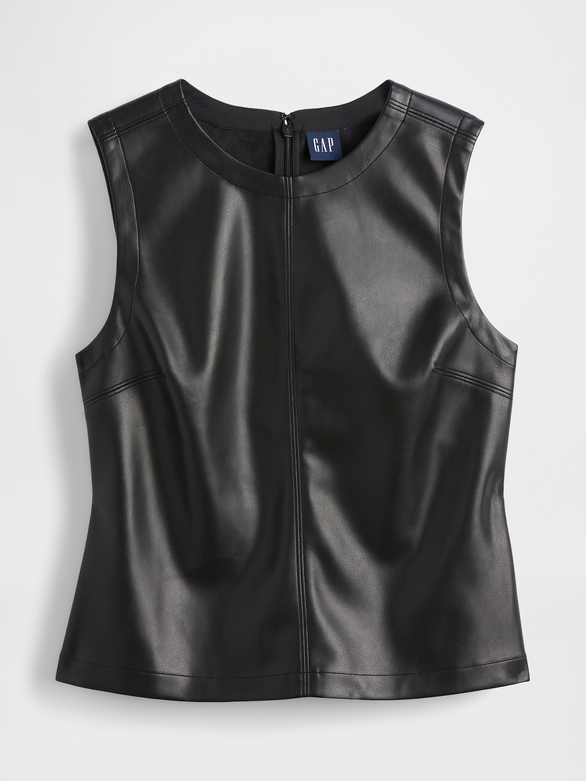 Vegan Leather Shell Tank Top