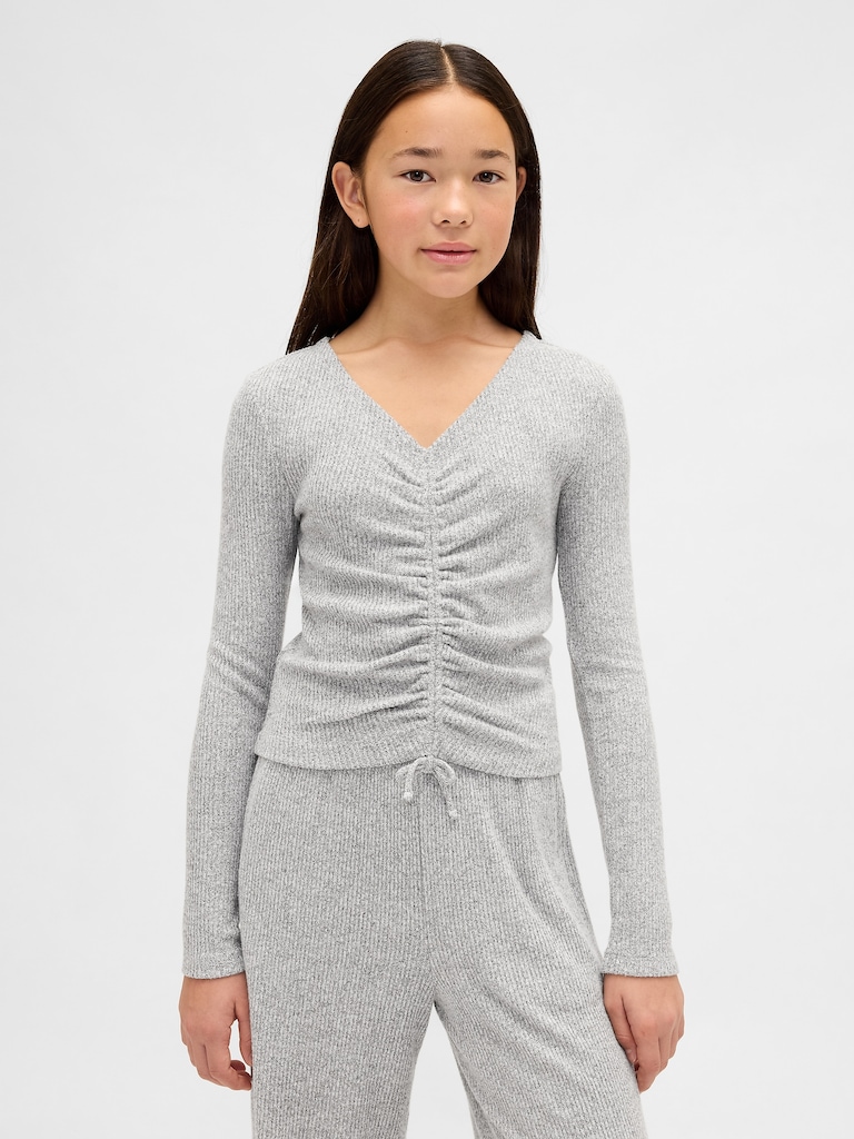 Kids Softspun Rib Ruched Top