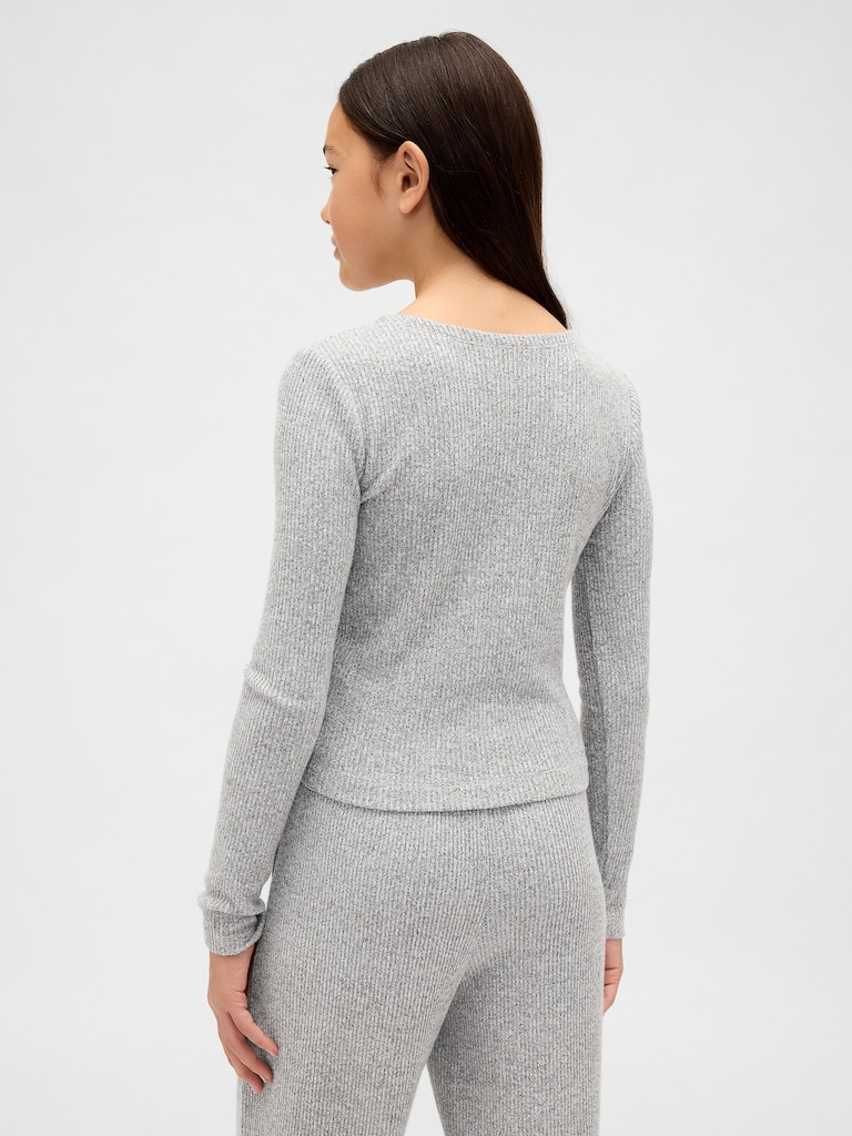 Kids Softspun Rib Ruched Top