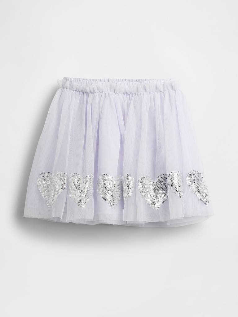 Baby & Toddler Tulle & Sequin Heart Skirt