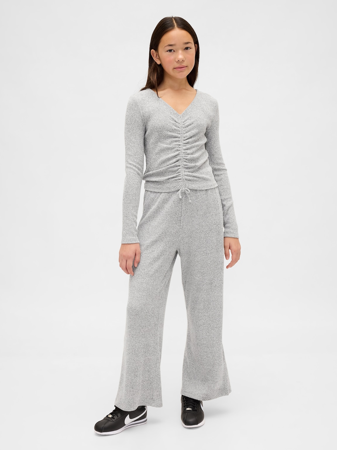 Kids Softspun Rib Ruched Top