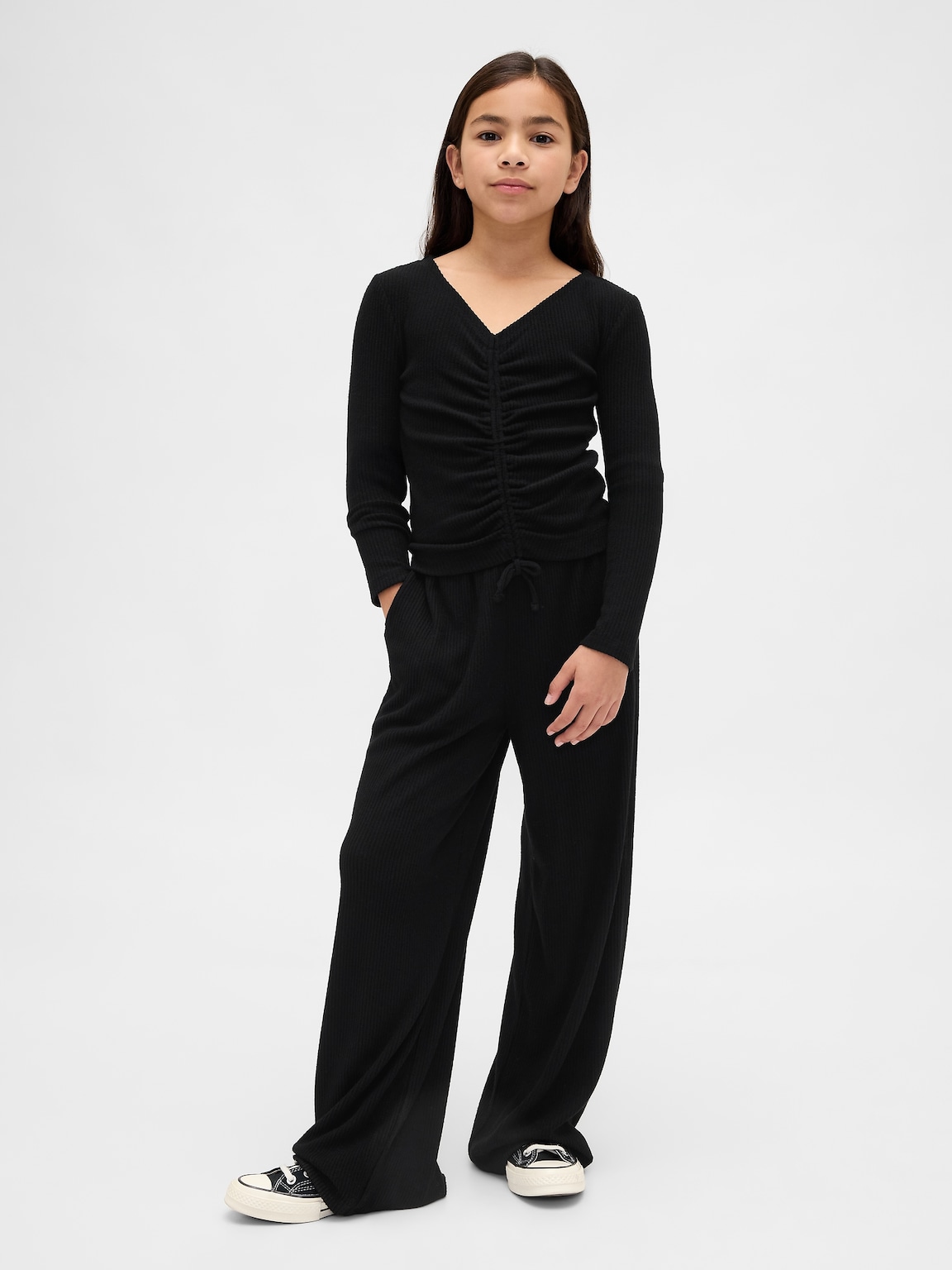 Kids Softspun Rib Ruched Top