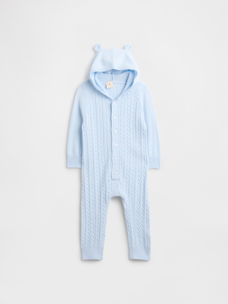 Baby CashSoft Cable-Knit One-Piece