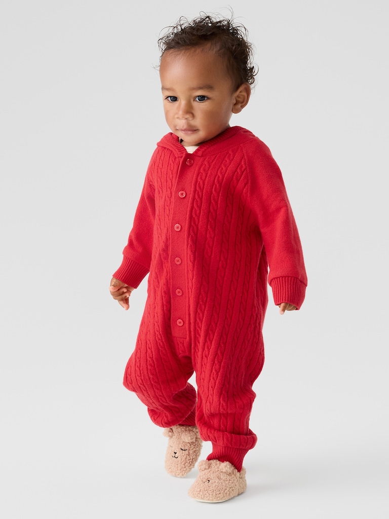 Baby CashSoft Cable-Knit One-Piece