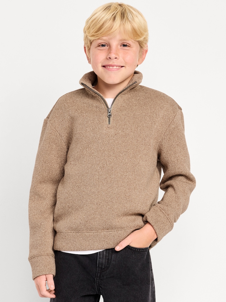 Sweater-Fleece Quarter-Zip for Boys