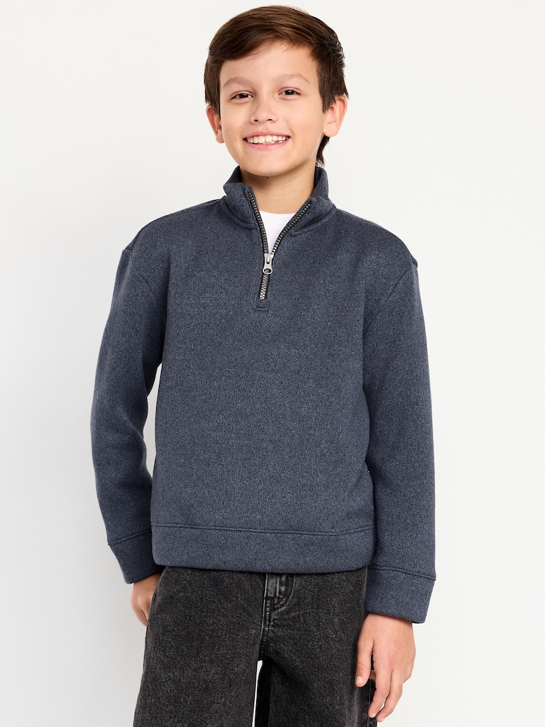 Sweater-Fleece Quarter-Zip for Boys