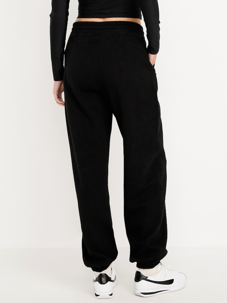 High-Waisted Dynamic Fleece Textured Sweatpants
