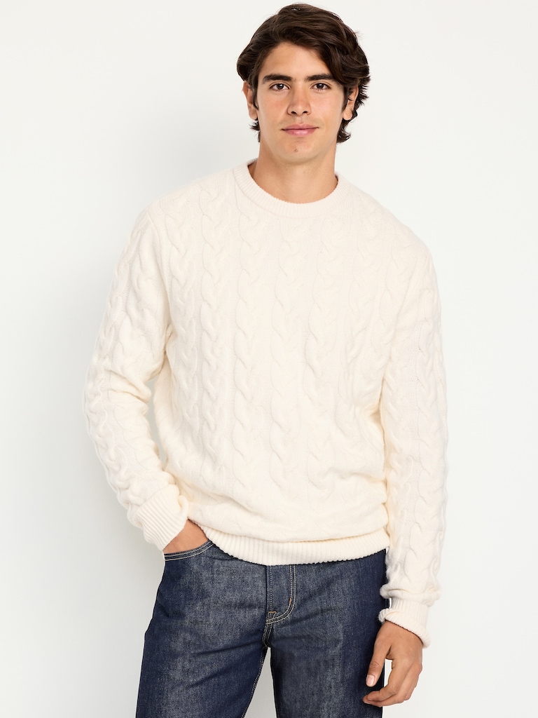 SoSoft Crew-Neck Cable-Knit Sweater