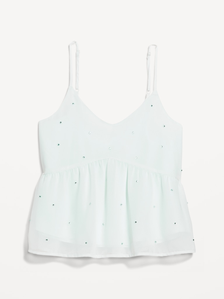 Embellished Cami Peplum Top