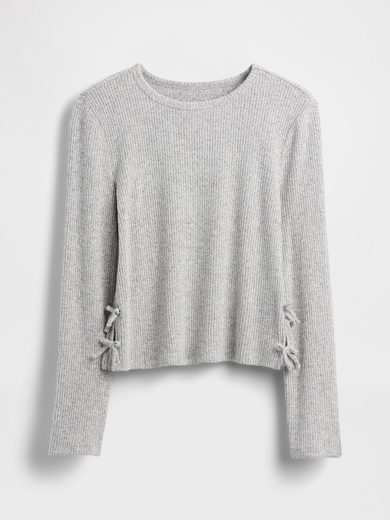Kids Softspun Rib Side-Tie Sweater Top