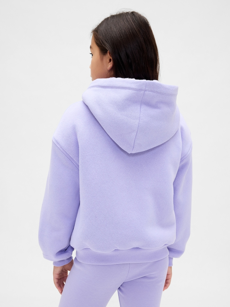 Kids Sherpa-Lined Graphic Logo Hoodie