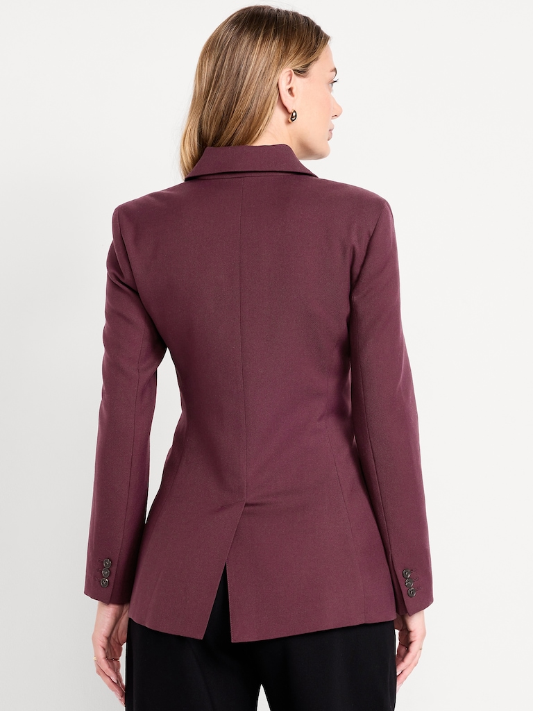 Fitted Button-Front Blazer