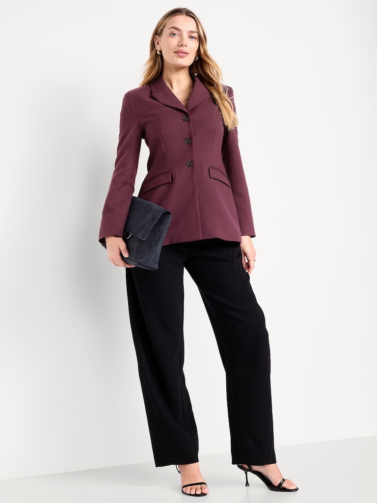 Fitted Button-Front Blazer