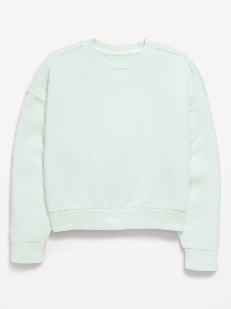 Washed Crew-Neck Sweatshirt for Girls