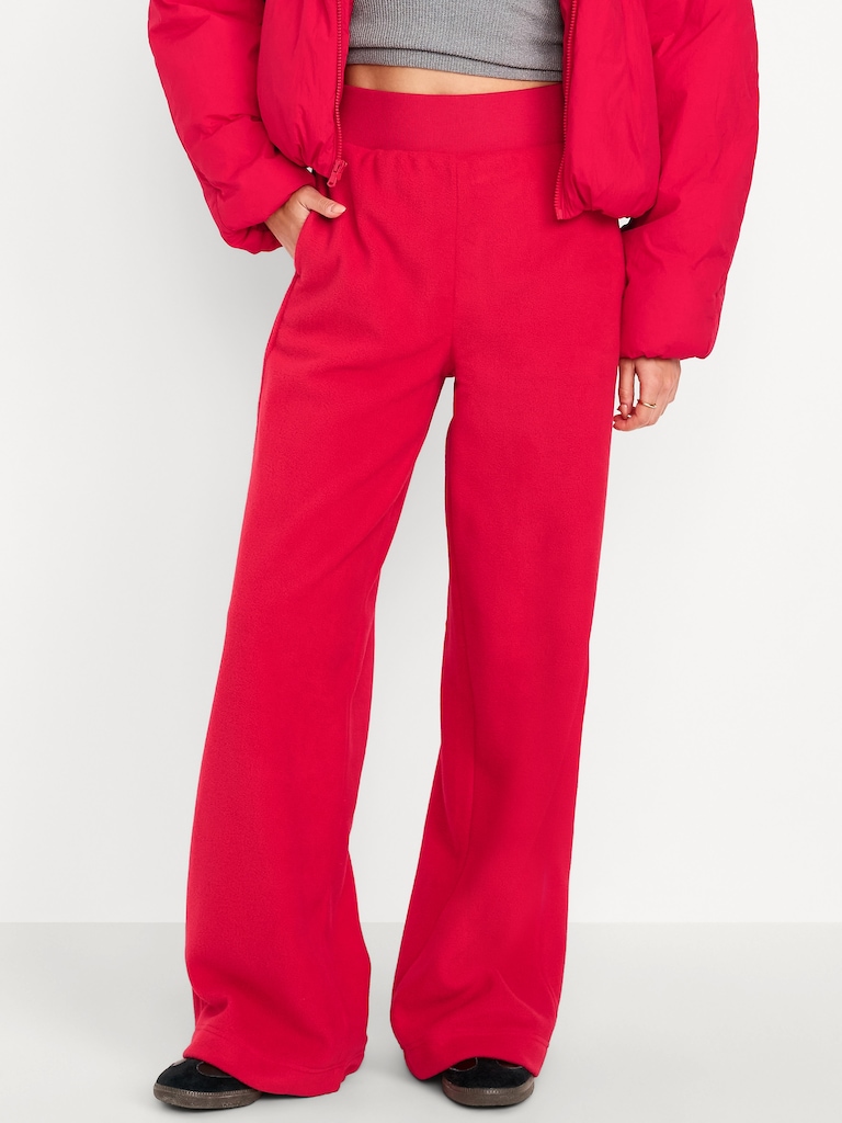 Extra High-Waisted Microfleece Wide-Leg Sweatpants