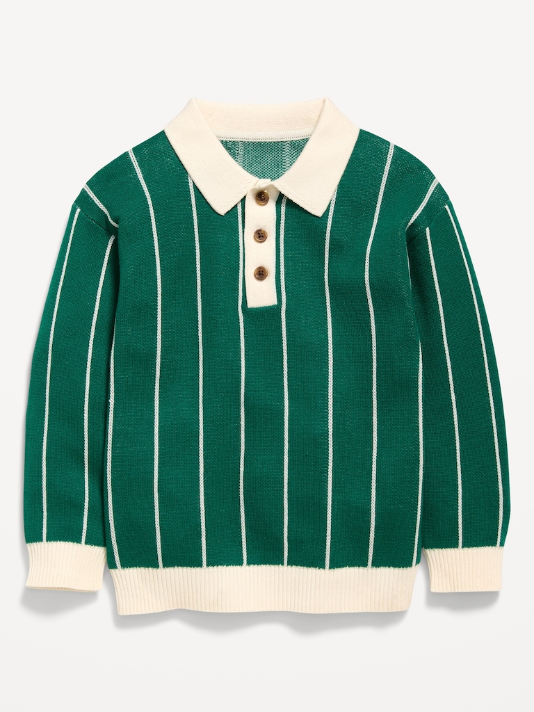 Long-Sleeve Collared Sweater for Toddler Boys
