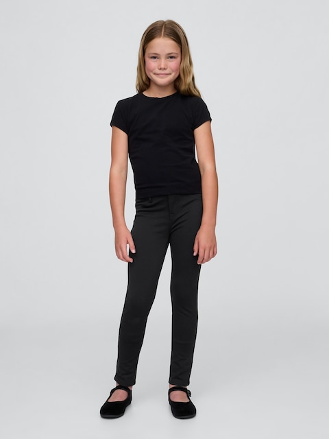 black dress pants girls Flat Front Tapered Dress Pants for Tall Women in Black 2 / Tall / Black main image 1