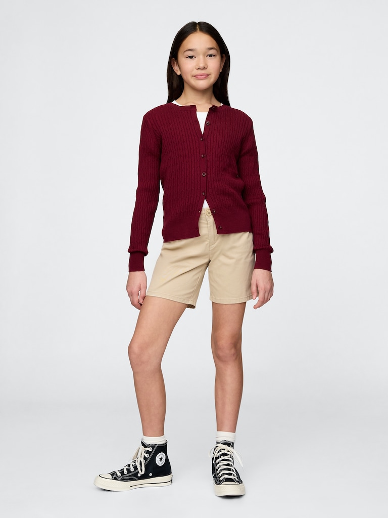 Kids Organic Cotton Uniform Cardigan