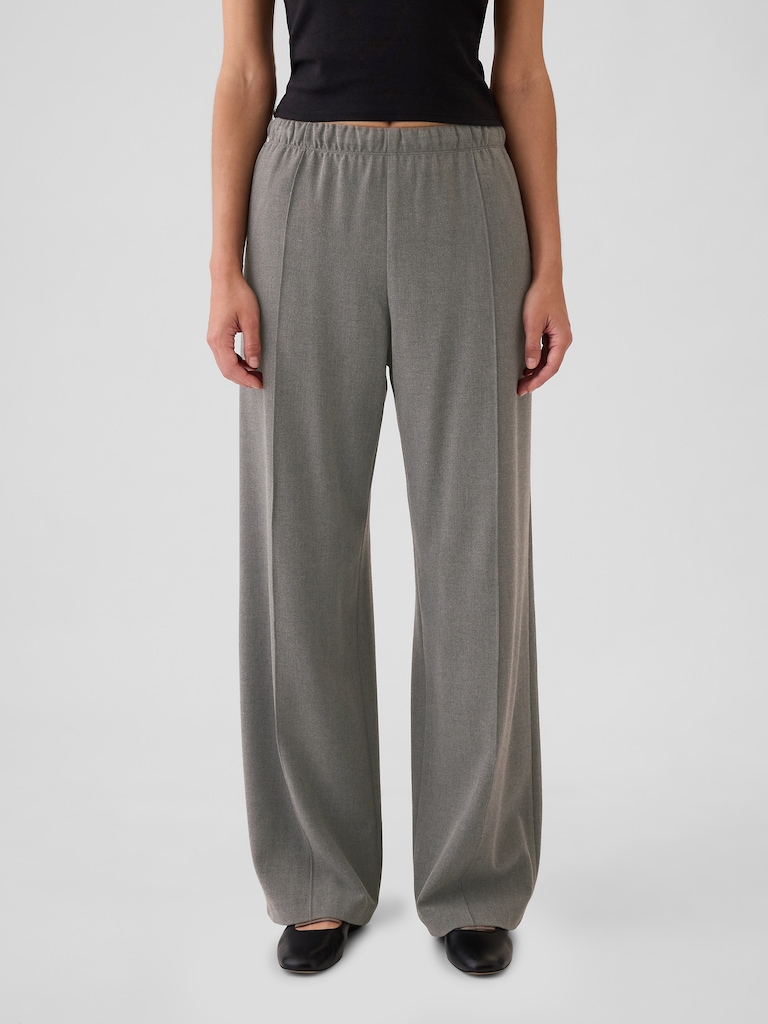 Wide-Leg Seamed Easy Pants
