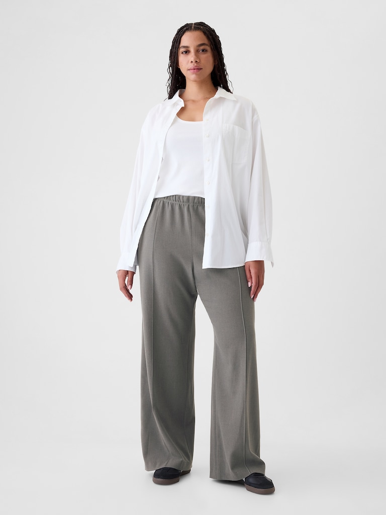 Wide-Leg Seamed Easy Pants