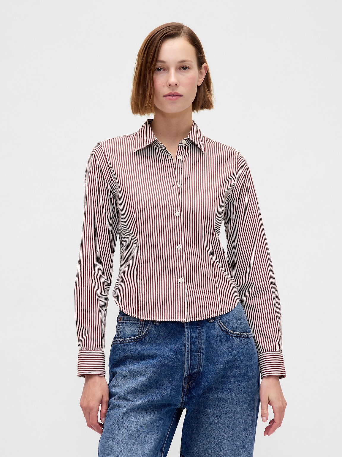 Organic Cotton Fitted Crop Shirt