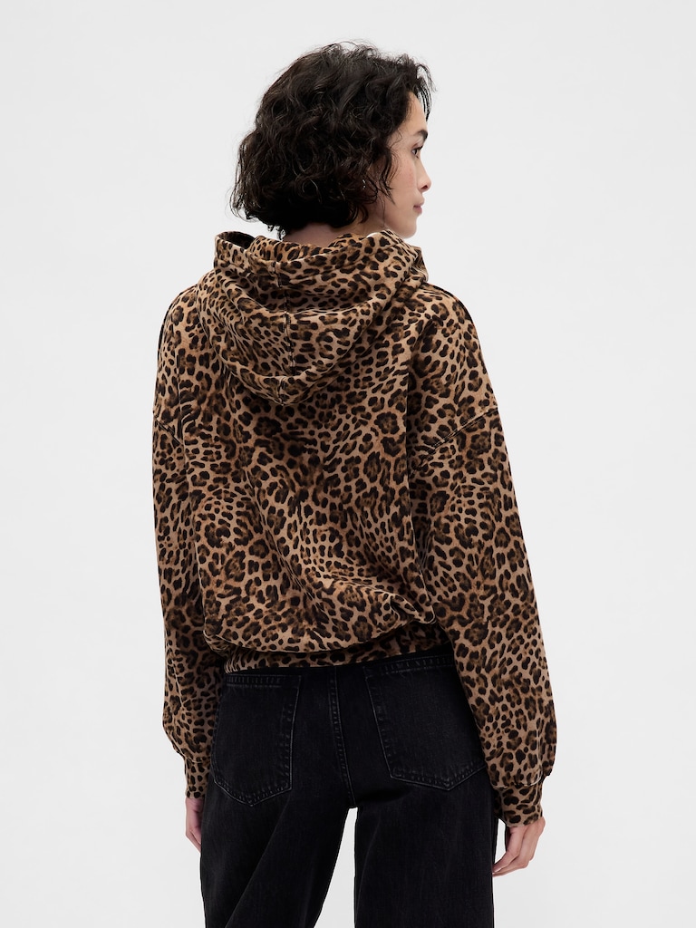 VintageSoft Crop Logo Hoodie