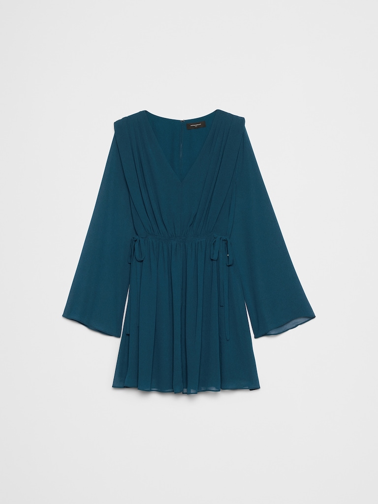 Chiffon Side-Tie Mini Dress