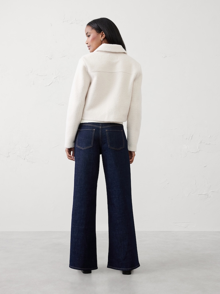 Wide-Leg High-Rise Darted Trouser Jean