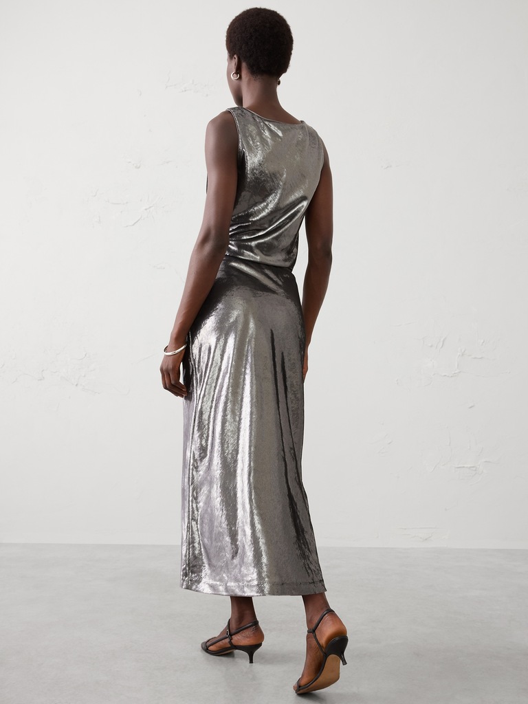 Velvet Shimmer Midi Skirt