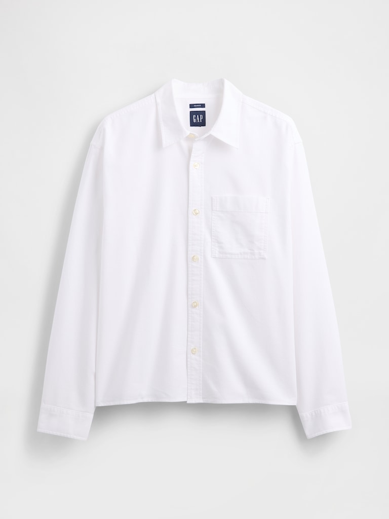 Relaxed Crop Oxford Shirt
